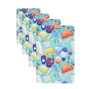 4 Pcs Car Air Fresheners Hanging Scented Cards for Car Fresheners Gradient medical items pattern Auto Aromatherapy Tablets Funny Hanging Air Freshener for Car Rearview Mirror Pendant