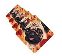 4 Pcs Car Air Fresheners Hanging Scented Cards for Car Fresheners Pug Flower Auto Aromatherapy Tablets Funny Hanging Air Freshener for Car Rearview Mirror Pendant