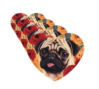 4 Pcs Car Air Fresheners Hanging Scented Cards for Car Fresheners Pug Flower Auto Aromatherapy Tablets Funny Hanging Air Freshener for Car Rearview Mirror Pendant