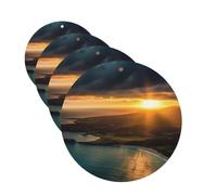 4 Pcs Car Air Fresheners Hanging Scented Cards for Car Fresheners Sunrise Over Hawaii Auto Aromatherapy Tablets Funny Hanging Air Freshener for Car Rearview Mirror Pendant