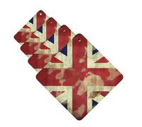 4 Pcs Car Air Fresheners Hanging Scented Cards for Car Fresheners Vintage Union Jack British Flag Car Aromatherapy Tablets Funny Hanging Air Freshener for Car Rearview Mirror Pendant