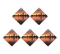 4 Pcs Car Air Fresheners Hanging Scented Cards for Cars Boston Charles River City Skyline Sunset Car Air Fresheners Cars Interior Decoration Fragrance Scented Cards for Rearview Mirror Auto Access