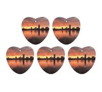 4 Pcs Car Air Fresheners Hanging Scented Cards for Cars Boston Charles River City Skyline Sunset Car Air Fresheners Cars Interior Decoration Fragrance Scented Cards for Rearview Mirror Auto Access