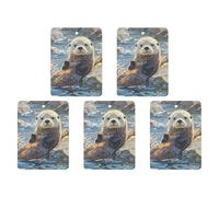 4 Pcs Car Air Fresheners Hanging Scented Cards for Cars Sea Otters Painting Car Air Fresheners Cars Interior Decoration Fragrance Scented Cards for Rearview Mirror Auto Accessories