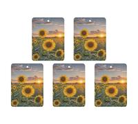 4 Pcs Car Air Fresheners Hanging Scented Cards for Cars Sunflower Field Sunset Car Air Fresheners Cars Interior Decoration Fragrance Scented Cards forRearview Mirror Auto Accessories