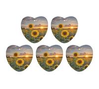 4 Pcs Car Air Fresheners Hanging Scented Cards for Cars Sunflower Field Sunset Car Air Fresheners Cars Interior Decoration Fragrance Scented Cards forRearview Mirror Auto Accessories