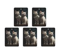 4 Pcs Car Air Fresheners Hanging Scented Cards for Cars Two White Cats Car Air Fresheners Cars Interior Decoration Fragrance Scented Cards forRearview Mirror Auto Accessories