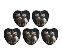4 Pcs Car Air Fresheners Hanging Scented Cards for Cars Two White Cats Car Air Fresheners Cars Interior Decoration Fragrance Scented Cards forRearview Mirror Auto Accessories