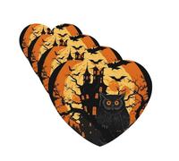 4 Pcs Car Air Fresheners Heart Shape Hanging Car Air Freshener Fragrance Scented Cards Black Tree Owl Pumpkin Head Castle Auto Mirror Pendant Aromatherapy Tablets For Car Home Office Closet Bathroom