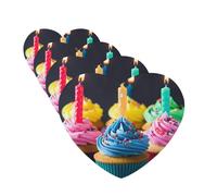 4 Pcs Car Air Fresheners Heart Shape Hanging Car Air Freshener Fragrance Scented Cards Colorful Happy Birthday Cupcakes Auto Mirror Pendant Aromatherapy Tablets For Car Home Office Closet Bathroom