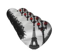 4 Pcs Car Air Fresheners Heart Shape Hanging Car Air Freshener Fragrance Scented Cards Eiffel Tower London Auto Mirror Pendant Aromatherapy Tablets For Car Home Office Closet Bathroom