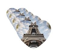 4 Pcs Car Air Fresheners Heart Shape Hanging Car Air Freshener Fragrance Scented Cards Eiffel Tower French Paris Monument Auto Mirror Pendant Aromatherapy Tablets For Car Home Office Closet Bathroom