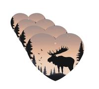 4 Pcs Car Air Fresheners Heart Shape Hanging Car Air Freshener Fragrance Scented Cards Moose Mountain Pine Tree Wilderness Auto Mirror Pendant Aromatherapy Tablets For Car Home Office Closet Bathroom