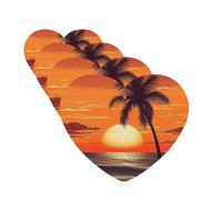 4 Pcs Car Air Fresheners Heart Shape Hanging Car Air Freshener Fragrance Scented Cards Sunset Beach Palm Tree Auto Mirror Pendant Aromatherapy Tablets For Car Home Office Closet Bathroom