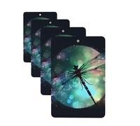 4 Pcs Car Air Fresheners Rectangle Hanging Car Air Freshener Fragrance Scented Cards Galaxy Animal Dragonfly Auto Mirror Pendant Aromatherapy Tablets For Car Home Office Closet Bathroom