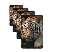4 Pcs Car Air Fresheners Rectangle Hanging Car Air Freshener Fragrance Scented Cards Lying Tiger Auto Mirror Pendant Aromatherapy Tablets For Car Home Office Closet Bathroom