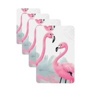 4 Pcs Car Air Fresheners Rectangle Hanging Car Air Freshener Fragrance Scented Cards Pink Flamingo Auto Mirror Pendant Aromatherapy Tablets For Car Home Office Closet Bathroom