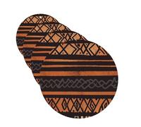 4 Pcs Car Air Fresheners Round Shape Hanging Car Air Freshener Fragrance Scented Cards African Mud Cloth Tribal Auto Mirror Pendant Aromatherapy Tablets For Car Home Office Closet Bathroom