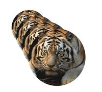 4 Pcs Car Air Fresheners Round Shape Hanging Car Air Freshener Fragrance Scented Cards Lying Tiger Auto Mirror Pendant Aromatherapy Tablets For Car Home Office Closet Bathroom