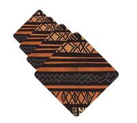 4 Pcs Car Air Fresheners Square Hanging Car Air Freshener Fragrance Scented Cards African Mud Cloth Tribal Auto Mirror Pendant Aromatherapy Tablets For Car Home Office Closet Bathroom