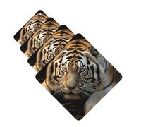 4 Pcs Car Air Fresheners Square Hanging Car Air Freshener Fragrance Scented Cards Lying Tiger Auto Mirror Pendant Aromatherapy Tablets For Car Home Office Closet Bathroom