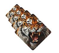 4 Pcs Car Air Fresheners Square Hanging Car Air Freshener Fragrance Scented Cards Roaring Tiger Auto Mirror Pendant Aromatherapy Tablets For Car Home Office Closet Bathroom