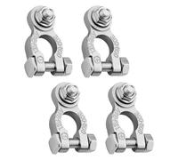 4 Pcs Car Battery Terminals, Universal Battery Terminal Connectors, Heavy Duty 12V/24V Car Battery Clamps, Positive & Negative Battery Connectors for Marine, Motorcycles, RV, Trucks - Aluminum Alloy