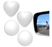 4 Pcs Car Blind Spot Mirrors Cars Heart Shaped Blind Spot Car Side Mirrors Removable Wide Angle Convex RearView Mirror Blindspot Adjustable Angle Universal Fit Stick On Side Mirror for Most Cars