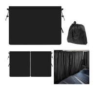 4 Pcs Car Curtains Set, 80 * 70 & 85 * 65 CM Campervan Curtains Blackout, with Storage bag, Easy Install Car Window Covers for Sleeping Camping Travel (Black)