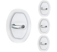 4 Pcs Car Door Lock Cover, for Audi A4 B9 A5 B10 Avant A5L B10 A6 allroad Quattro C7 C8 Avant e-tron A7 C8 Wear Resistant Door Latch Cover Protective Covers Rust Decorative Cover,Q/White