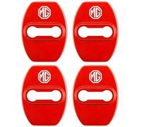 4 Pcs Car Door Lock Cover Protector Caps for MG Comet EV 2023-, Stainless Steel Door Lock Cover Kit Anti-Corrosion Waterproof Dust Proof,Red