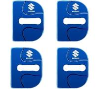 4 Pcs Car Door Lock Cover Protector Caps for Suzuki Swace S-Presso Splash Swift SX4 S-Cross Vitara, Stainless Steel Door Lock Cover Kit Anti-Corrosion Waterproof Dust Proof,Blue
