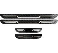4 Pcs Car Door Sill Kick Plates for Toyota RAV4 2014-2019, Anti-Slip Stainless Steel Scuff Guard Threshold Welcome Pedal Strips Car Bumper Protector, Carbon Fiber Look