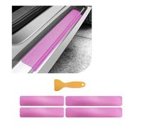 4 PCS Car Door Sill Protector, 3D Carbon Fiber Auto Door Entry Edge Guard Protection Trim, Anti-Scratch Threshold Cover Strips, Sill Protection Sticker for Car SUV Truck (Pink)