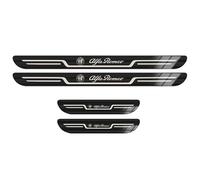 4 Pcs Car Door Sill Protector for Alfa Romeo Spider Giulia Giulietta 147 159 4c 8c GTV, Welcome Pedal Strip Cover Non Slip Anti Scratch Stainless Steel Material Sticker Trim Styling Accessories