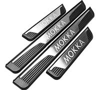 4 Pcs Car Door Sill Protector for Opel Vauxhall Mokka 2013 2014 2015 2016 2017 2018 2019, Stainless Steel Scuff Plate Sticker with Strong Adhesive Decorative Modeling Accessories