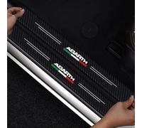 4 PCS Car Door Sill Protector Strips for Abarth 500 595 695 Coppa Coppone, Carbon Fiber Wrap Film Welcome Pedal Protector Cover Auto Decoration Accessories,A
