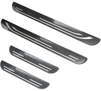 4 pcs Car Door Sill Protector Strips for Ford KUGA 3 (III) 2019-2024, Stainless Steel Auto Threshold Kick Plates Pedal, Styling Decoration Accessory,Carbon Fiber