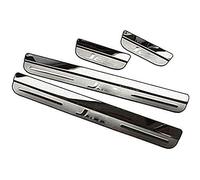 4 pcs Car Door Sill Protector Strips for Hon-da Jazz 2008 2009 2010 2011 2012 2013 2014 2015 2016 2017, Stainless Steel Auto Threshold Kick Plates Pedal Car Body Styling Decoration Accessory