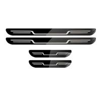 4 Pcs Car Door Sill Protector Strips for Hyundai New 5 Seats SantaFe 2019-2023, Scuff Guard Threshold Cover Stainless Steel Pedal Sticker,Black mirror finish