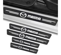 4 PCS Car Door Sill Protector Strips for Mazda 2 3 6 CX-3 CX-30 CX-5 CX-50 CX-60 CX-7 CX-8 CX-9 MX-5 MX-30, Carbon Fiber Wrap Film Welcome Pedal Protector Cover Auto Decoration Accessories