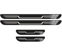4 Pcs Car Door Sill Protector Strips for Mercedes-Benz V-Class Vito e-Vito Viano 108 E W638 W639 W447,Stainless Steel Kick Plates Scuff Guard Threshold Non Slip,Black