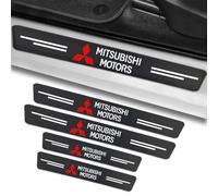 4 PCS Car Door Sill Protector Strips for Mitsubishi Eclipse Cross PHEV Hybrid 2021 2022 2023+, Carbon Fiber Wrap Film Welcome Pedal Protector Cover Auto Decoration Accessories