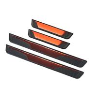 4 Pcs Car Door Sill Protector Strips For Opel Crossland X P17 I 2017-2024, Welcome Pedal Kick Plates Scuff Guard Threshold Styling Decor Accessories,D/Red