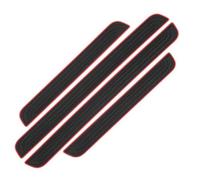 4 Pcs Car Door Sill Protector Strips for Opel Mokka B Mokka-e MJ22 2021 2022 2023, Rubber Kick Plates Welcome Pedal Non-Slip Auto Styling Decoration Accessory,Red