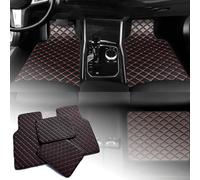 4 pcs Car Floor Mats for AUDI A1 8X Hatchback 2012-2018 5-Door, Leather Car Mats Car Floor Mats Set All Weather Floor Liners Auto Carpet Water-Resistant Anti,A
