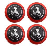 4 Pcs Car Hub Centre Caps for Fiat 500 Abarth 133mm, Wheel Center Caps Cover Rims Hubcaps Dust Proof Waterproof Rim Decoration Accessories