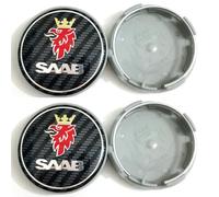 4 pcs Car Hub Centre Caps for SAAB 93 Vector Aero Pantalla Radio Android 95 Gripen Waterproof DustProof Wheel Decoration Cover Wheel Center with Car Logo Emblem Accessories