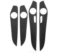4 Pcs Car Inner Door Panel Covers, Glossy Carbon Fiber Interior Door Speaker Decor Cover Replacement for C Class W205 GLC Class