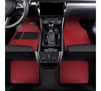 4 Pcs Car Leather Floor Mats for Lexus NX 350H 2021+, Custom Front Rear Row Carpet Waterproof NonSlip All Weather Protection Interior Accessories, Red